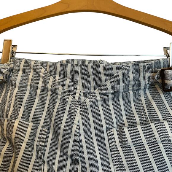 Pilcro Pinstripe Cropped Wide Leg Jeans Railroad Stripe Culotte Utility Pants 18 - Picture 8 of 11